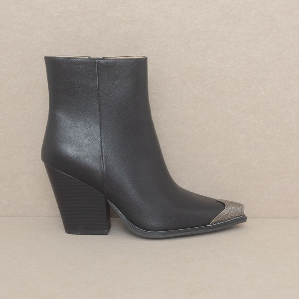 Zion - Bootie with Etched Metal Toe