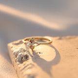18k Gold-Filled Vintage Flower Cubic Zirconia Ring