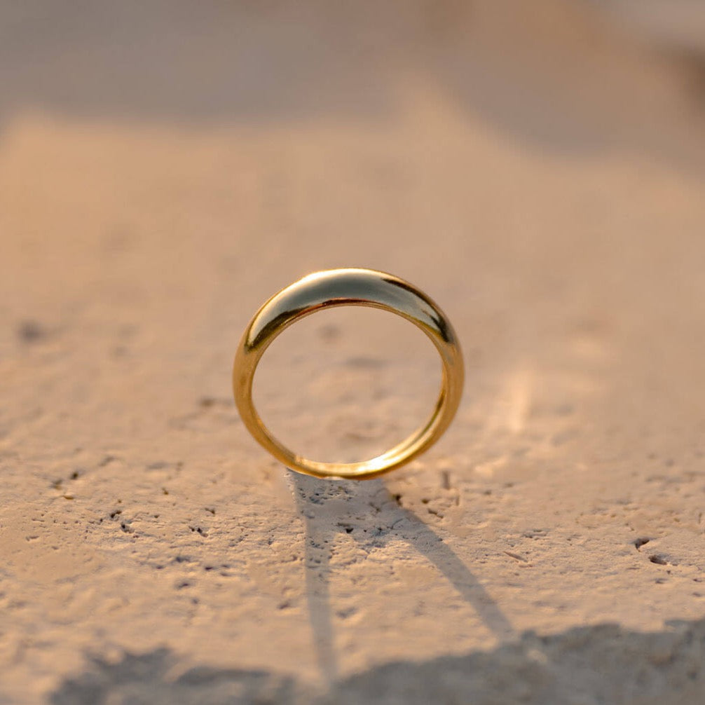 18k Gold Filled Mini Polished Dome Ring