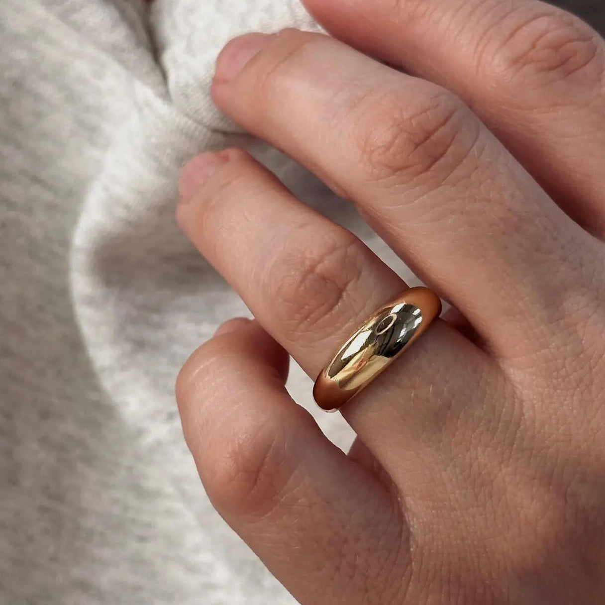 18k Gold Filled Mini Polished Dome Ring